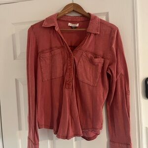 Pilcro Coral Button-Down Shirt